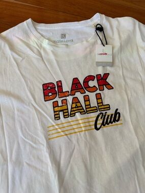 Kate Lord “Black Hall Club” women’s white tshirt size medium trendy